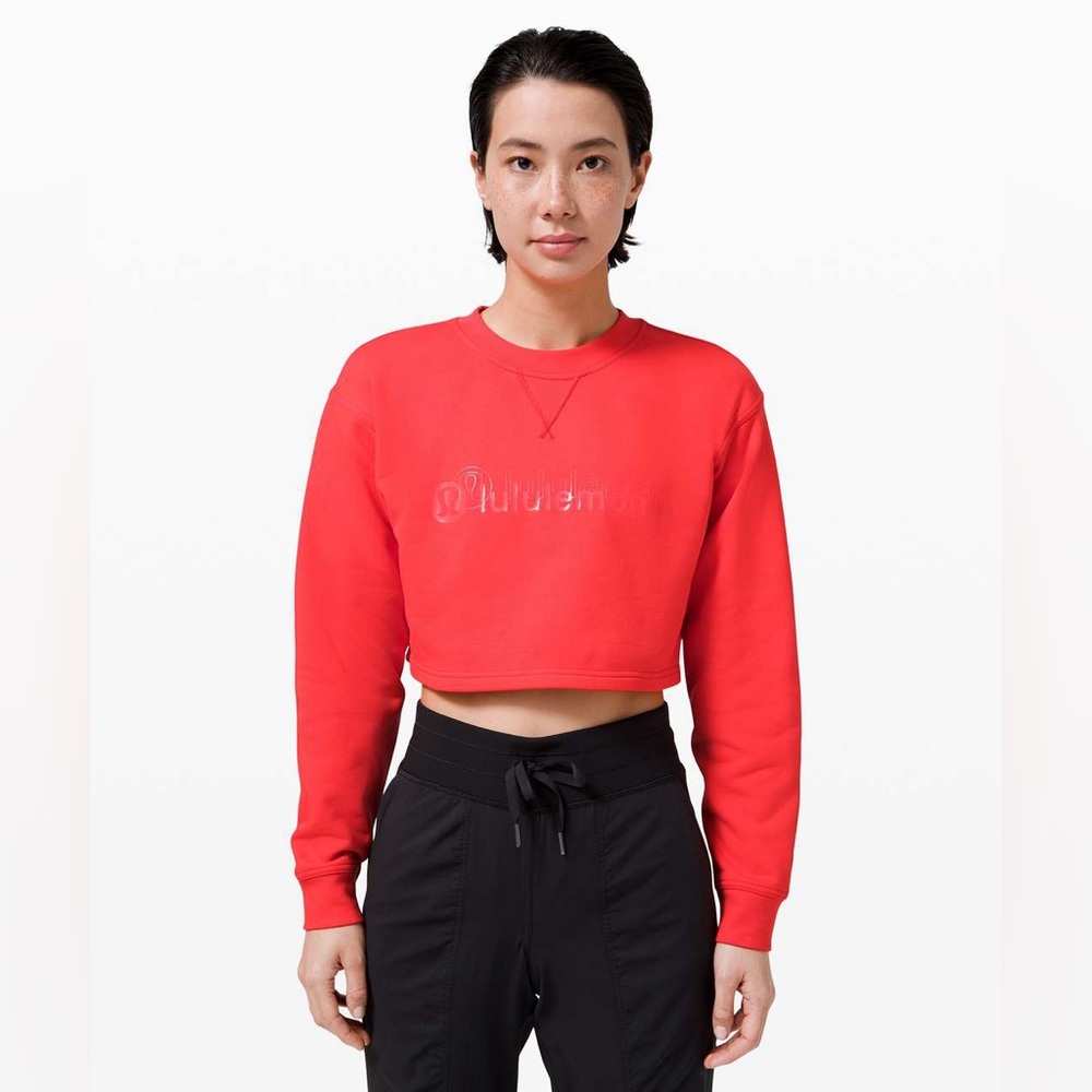 lululemon athletica Cropped Crewneck Sweatshirt in Red